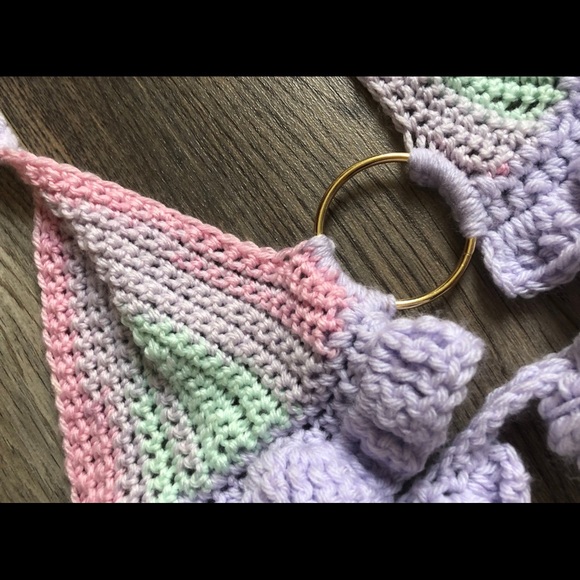 Cropped Crochet Halter Tops w/ Ring - Handmade & Perfect for Summer - Picture 5 of 8